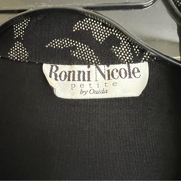 RONNI NICOLE BLAZER JACKET BLACK GRAY PRINT PETITE SIZE MEDIUM LIGHTWEIG… - Picture 5 of 9